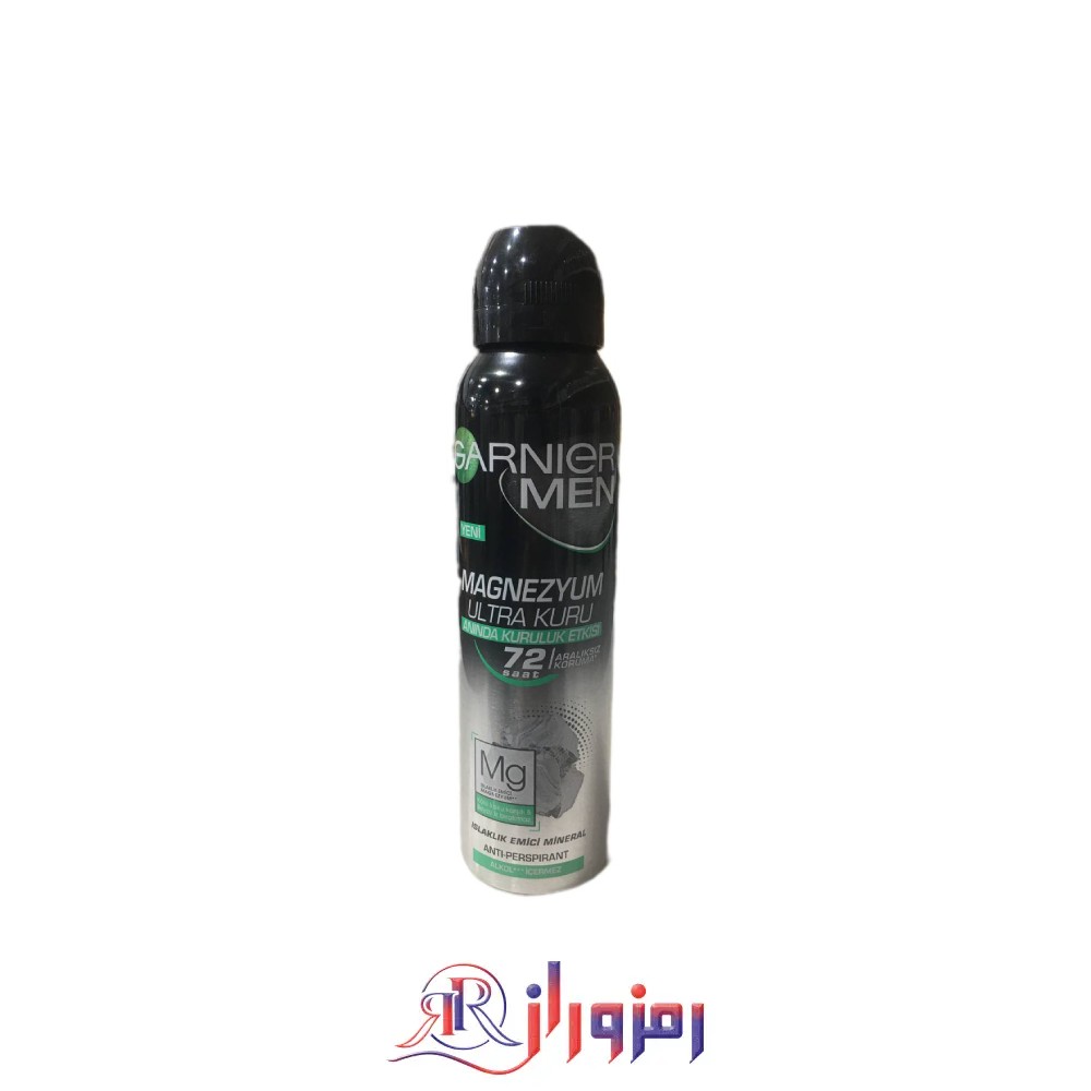 اسپری ضد تعریق مردانه گارنیر مدل Magnezyum حجم 150 میل،خرید و قیمت اسپری ضد تعریق مردانه گارنیر مدل Magnezyum حجم 150 میل
